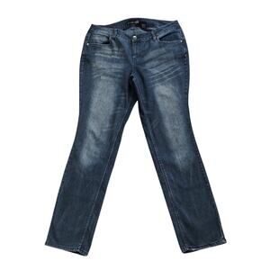 Paris Blues Blue Dark Wash Skinny Blue Jeans Size 16 Flap Pockets